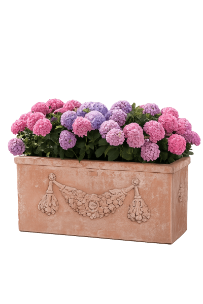 Großer Terracotta Blumenkasten aus Impruneta 100 × 43,5 × 43,5 cm